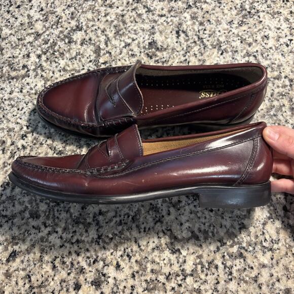 GH Bass Men's Vintage Maroon Classic Walton Leather Penny Loafer Size 10D - Picture 7 of 10